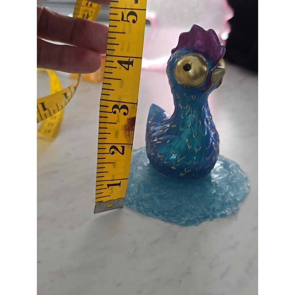 Handmade Resin Chicken On Nest Blue Decoration Gift Paperweight 725 - Picture 6 of 6